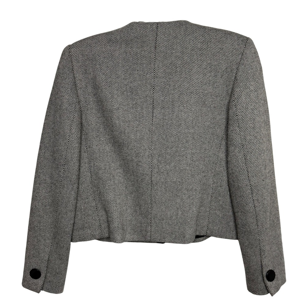 Sasson‎ VTG Cropped Contrast Trim Blazer Jacket Black White Tuxedo Chic 6 - Picture 5 of 13
